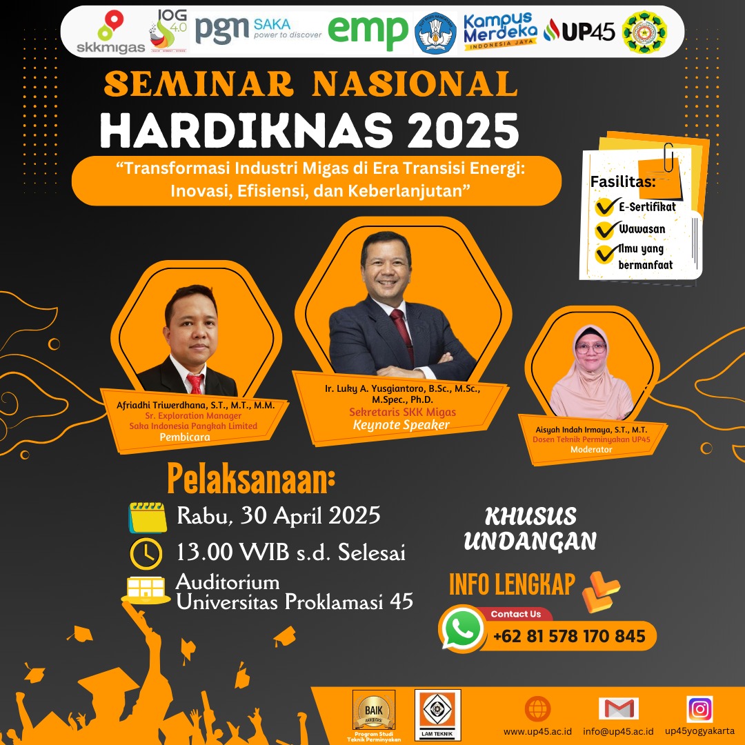 Semnas Hardiknas 2025 Mengusung tema “Transformasi Industri Migas di Era Transisi Energi: Inovasi, Efisiensi, dan Keberlanjutan”